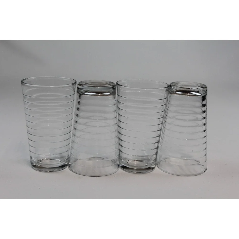 4Vintage Libbey HOOPS Crisa Tumblers Horizontal Rings 6